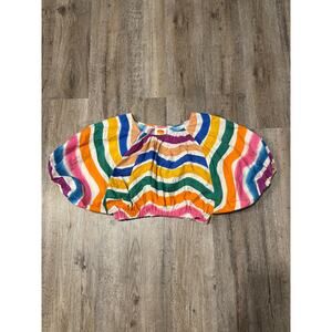 Farm Rio Women's Dancing Stripe Crop Top Size Medium